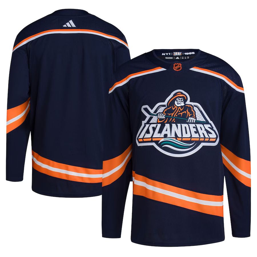 Men New York Islanders Blank adidas Navy Reverse Retro Authentic NHL Jersey->customized nhl jersey->Custom Jersey